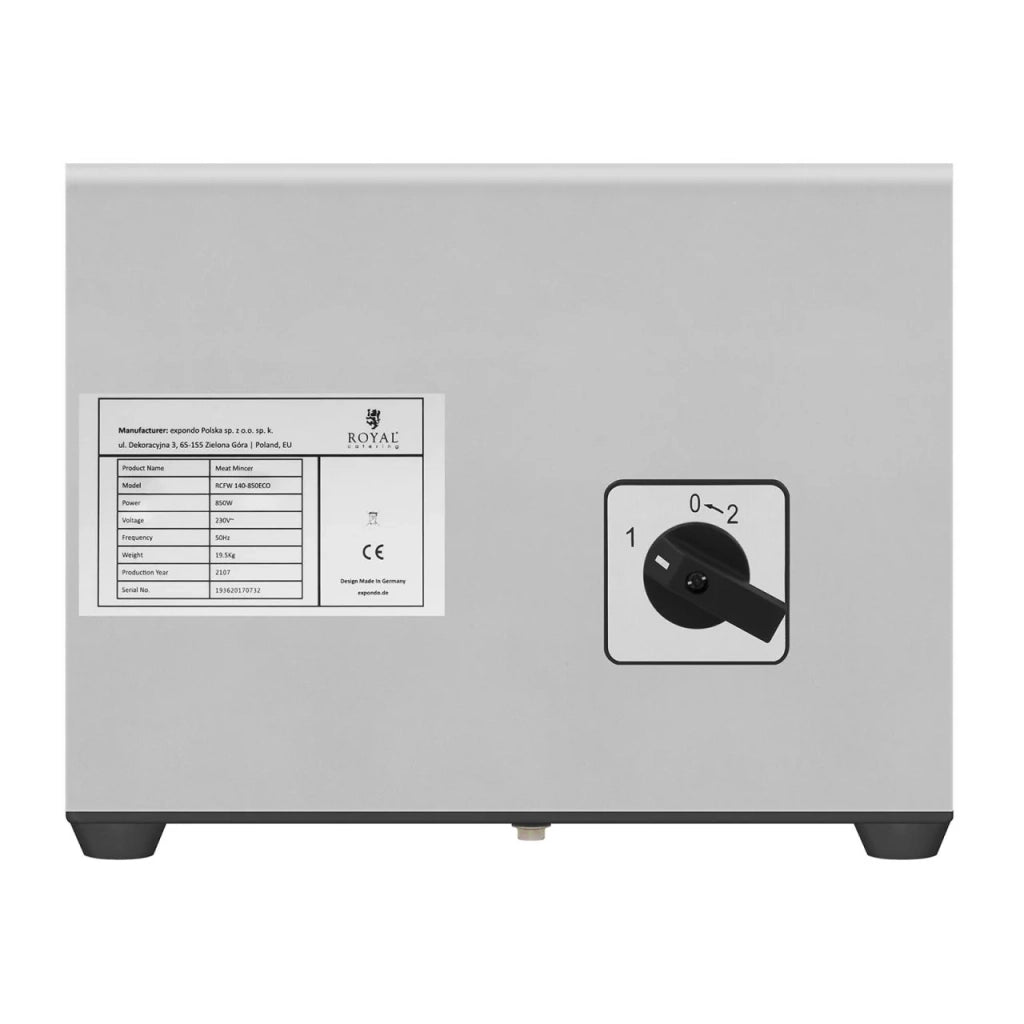 Tritacarne in acciaio inox 480 kg/h 3 accessori per salsicce inclusi 14_0001954