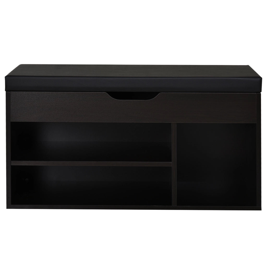 Scarpiera Imbottita Salvaspazio con Seduta ¨C zephmum ¨C Nero 80x30x43