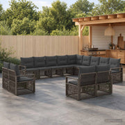 Set Divano da Giardino 13 pz Grigio polyrattan 3435893