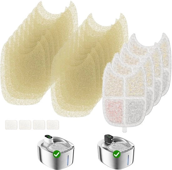 Filtro per fonte per gatti per fonte per gatti in acciaio inossidabile da 4L con sensor di movimento e batteria, 4-pack filtro per fonte per gatti con filtrazione multipla (FS10PRO)