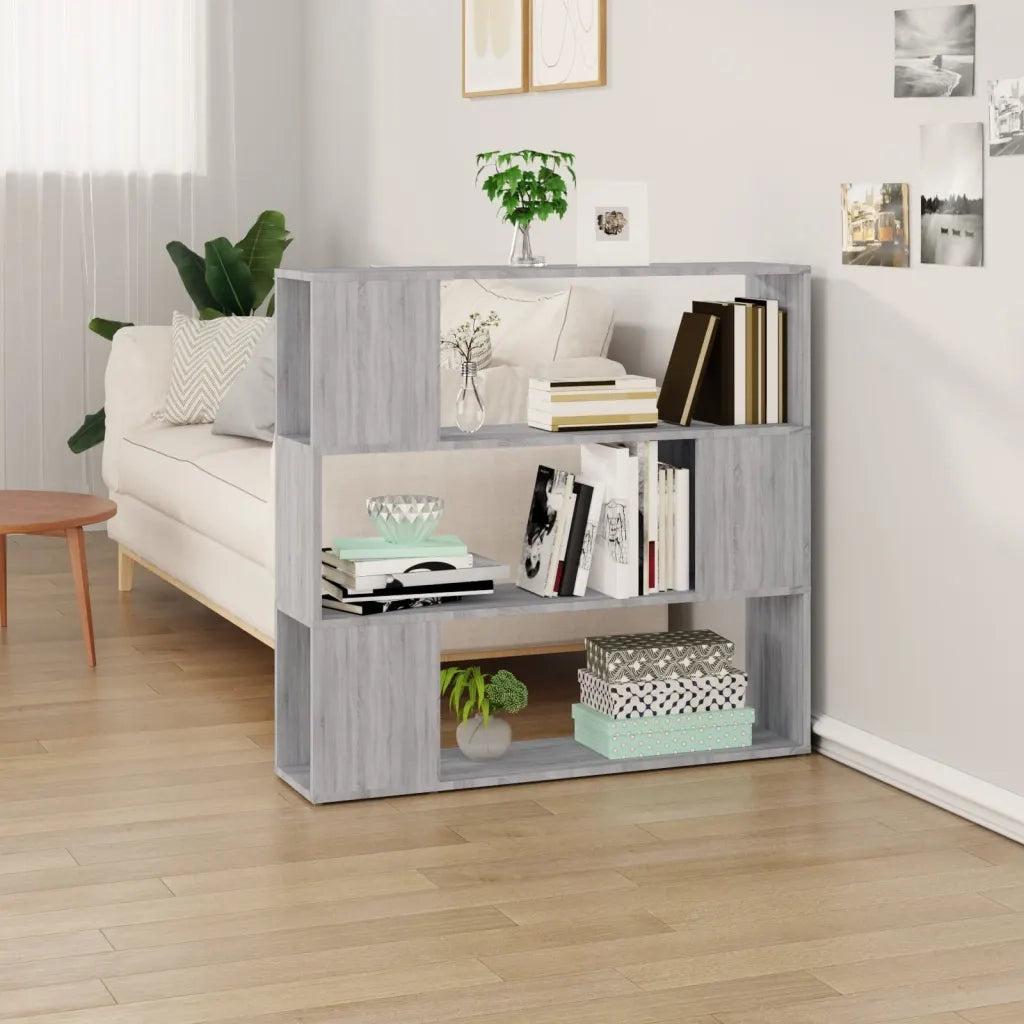 Libreria Divisorio-Scaffale per Libri-Mobile di Stoccaggio Grigio Sonoma 100x24x94 cm