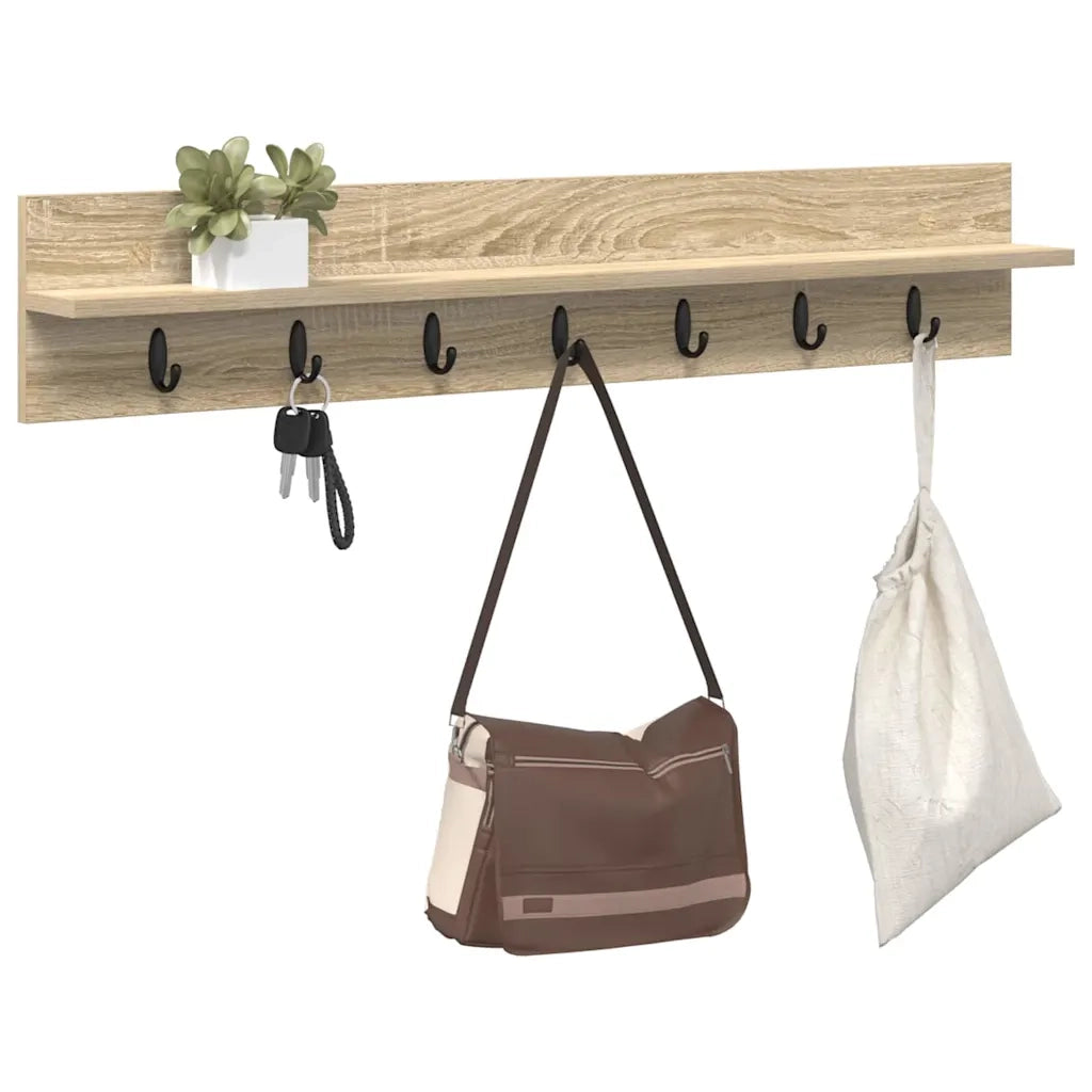 vidaXL Appendiabiti a muro rovere sonoma 100 x 10.5 x 18 cm