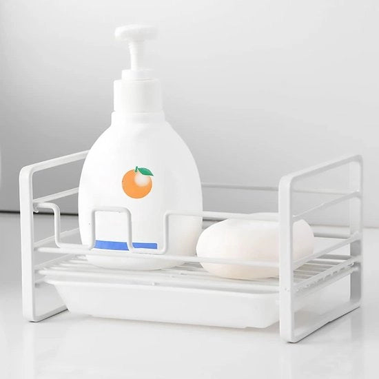 Organizzatore per Lavastoviglie - Kit di Organizzazione con Scarico Rimovibile e Dispenser per Sapone (Bianco)