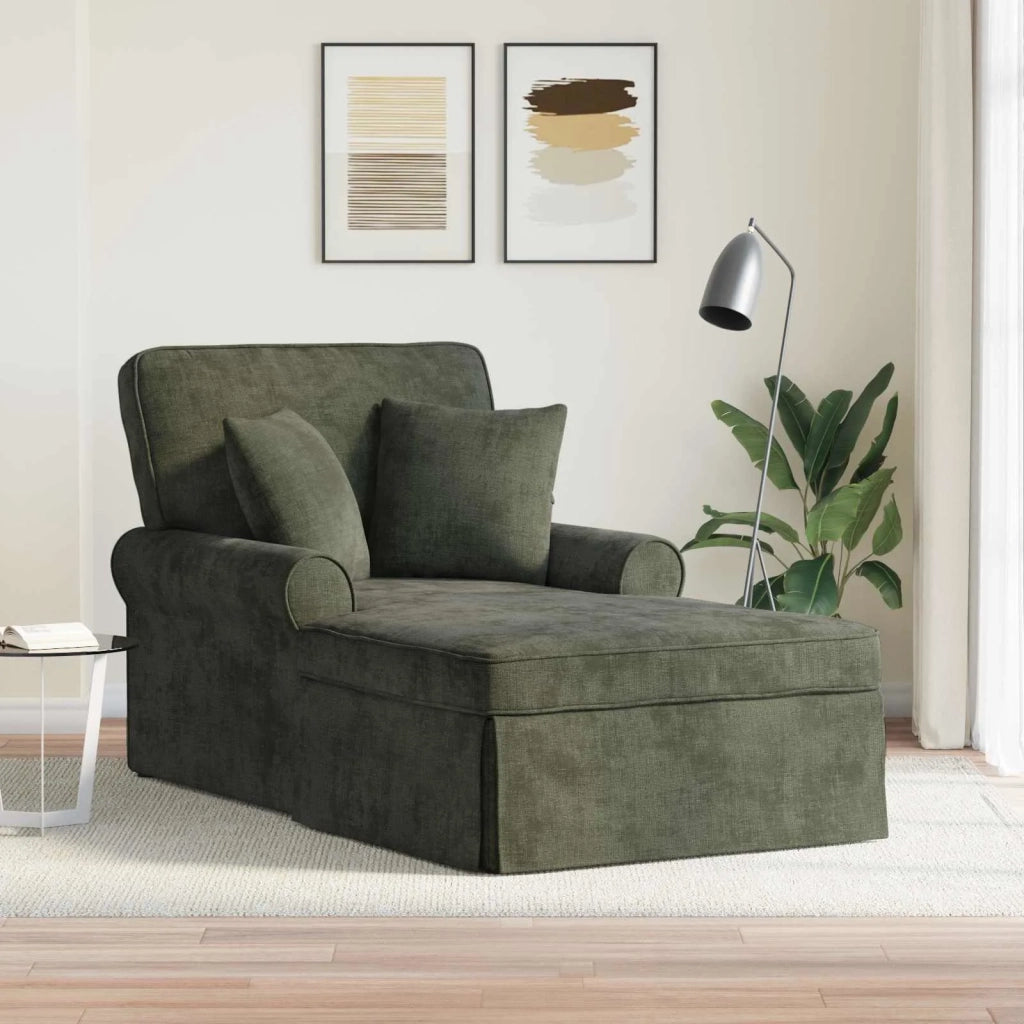 Chaise Longe con Gonna con cuscino Verde 157 x 91 x 91 cm ARES