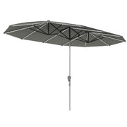 Ombrellone Doppio con Luci Solari ¨C zephmum ¨C Alluminio Polyester UPF50+ Antracite
