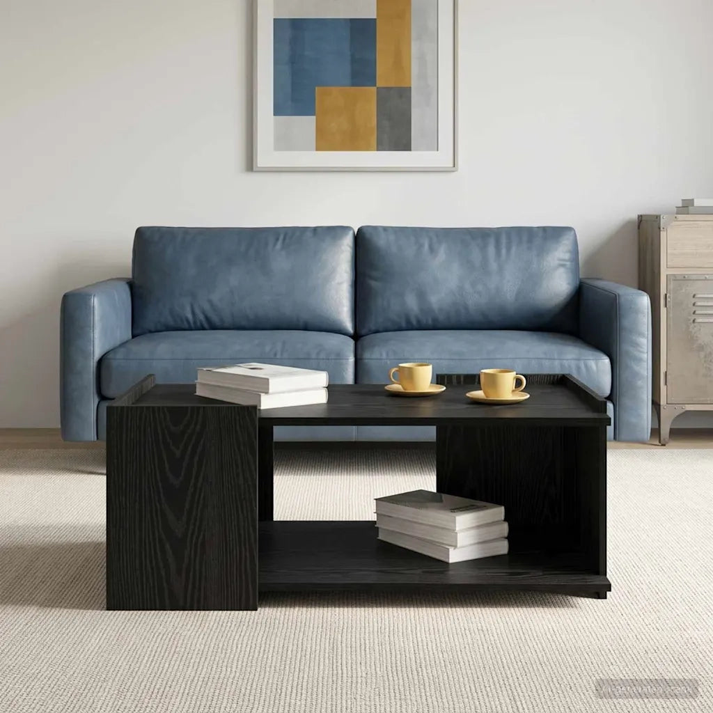 Tavolino da salotto Rovere Nero 90 x 50 x 33 cm