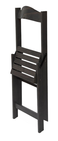 Sedia Scala Pieghevole 51x41xh75 cm in Legno Faggio Massello Grigio Scuro