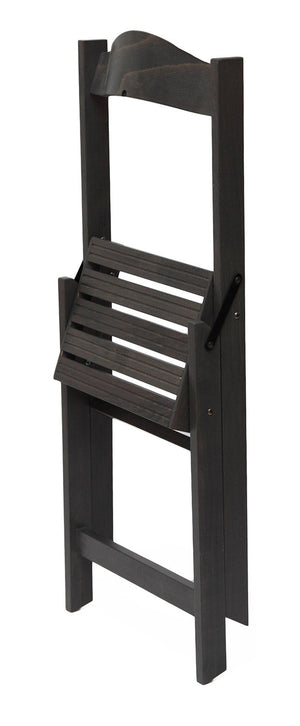 Sedia Scala Pieghevole 51x41xh75 cm in Legno Faggio Massello Grigio Scuro
