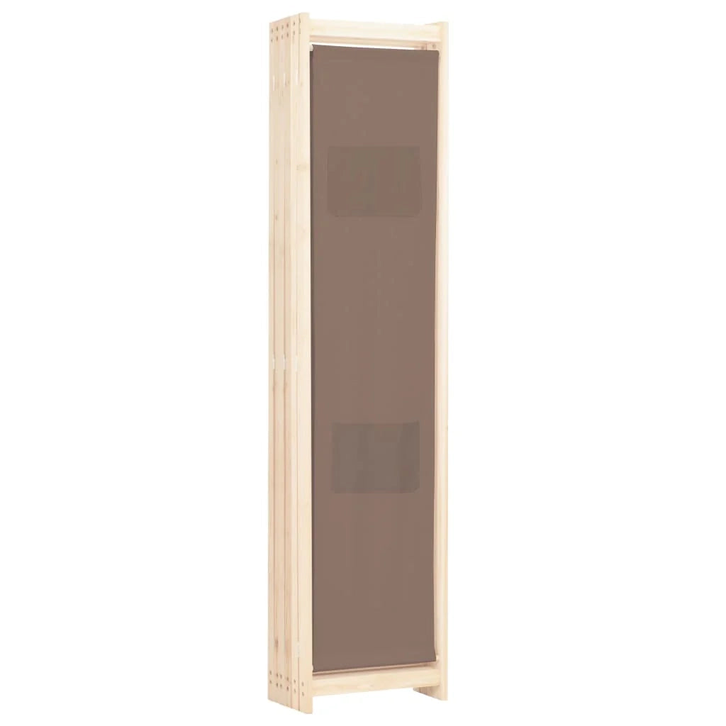 Divisorio divisorio mobile decorativo 6 pannelli marrone 240 x 170 x 4 cm tessuto 0802090
