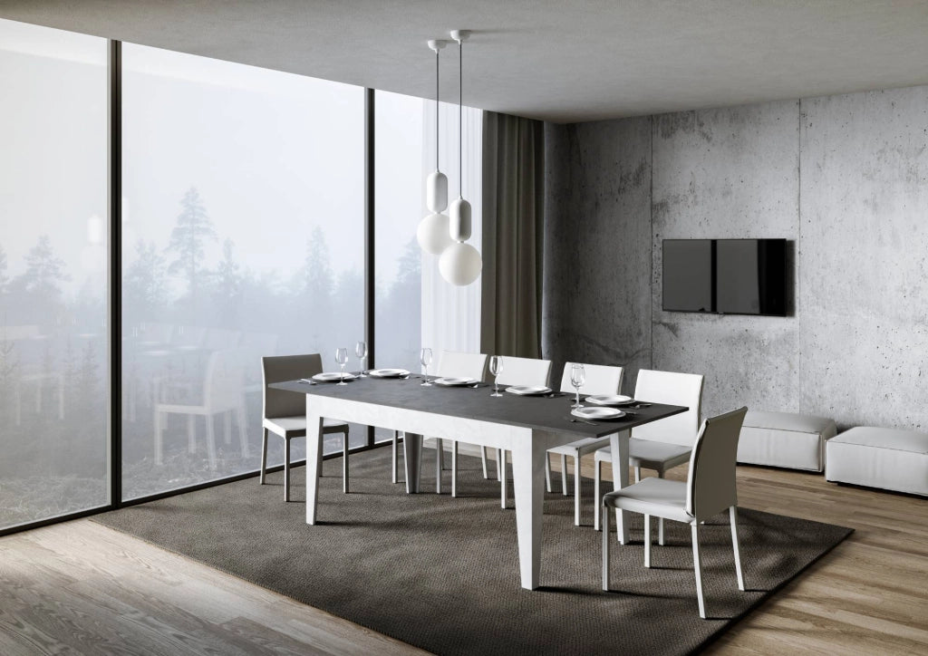 Tavolo Allungabile 160-220x90x77 cm Cico Mix Antracite Spatolato