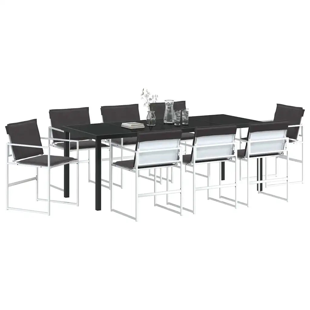 Set da Pranzo per Giardino 9 pcs Bianco 3379341