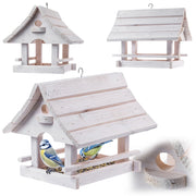 KADAX Grande mangiatoia per uccelli in legno da appendere, decorazione da giardino.