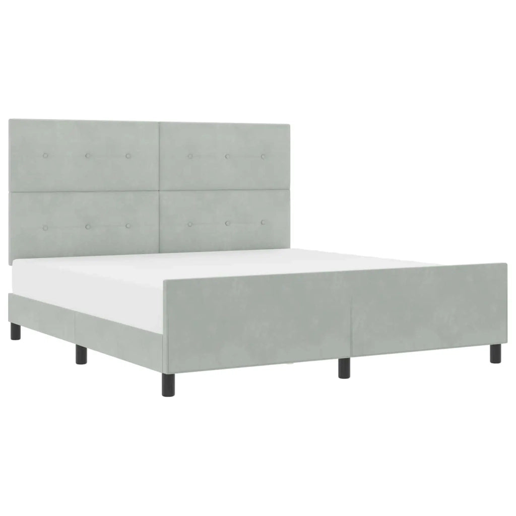 Letto a molle con testiera Grigio chiaro 180 x 200 cm Velluto 3344957