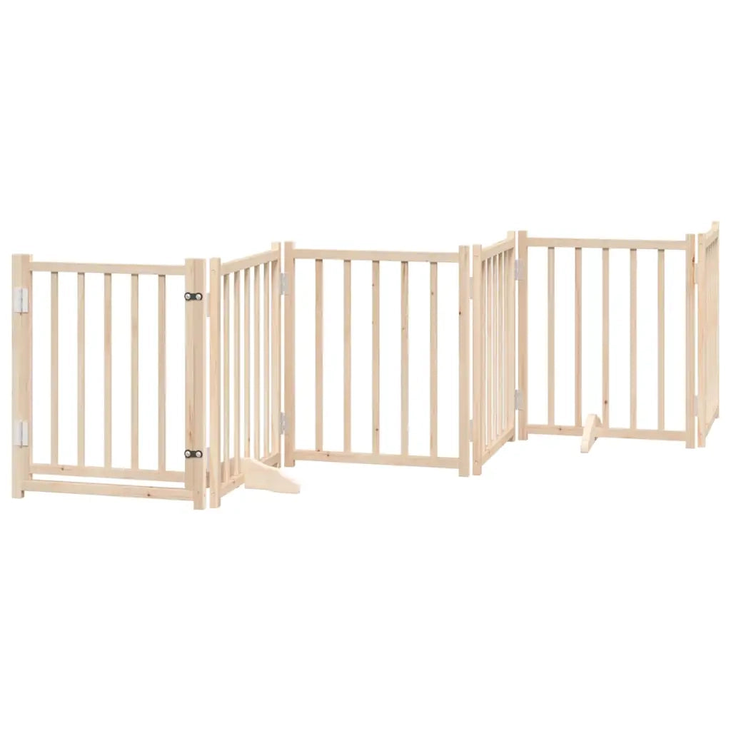 vidaXL Cancello per Cani Pieghevole 6 Pannelli 300 cm Massello Abete