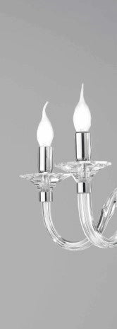 LAMPADARIO GALA 3 LUCI ATTACCO E14 CRISTALLO E CROMO D.72CM