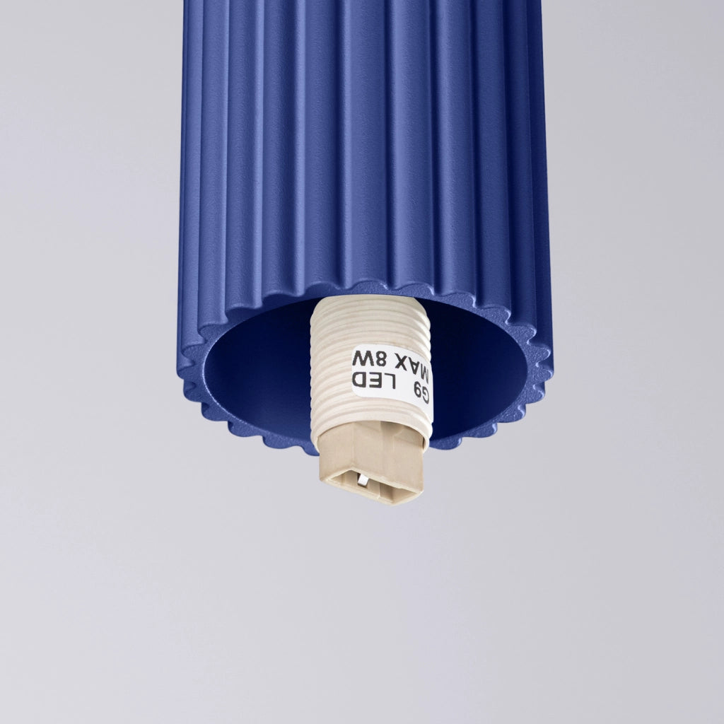 Spot soffitto SFERA Pure Lume blu vetro bianco IP44 G9