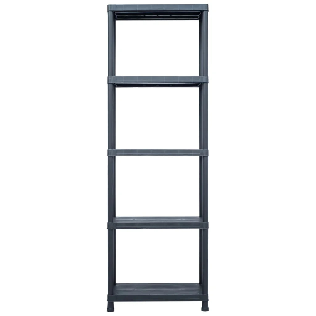 Ripiani portaoggetti da 2 pezzi capacità 125 kg 60 x 30 x 180 cm plastica nera 02_0000666
