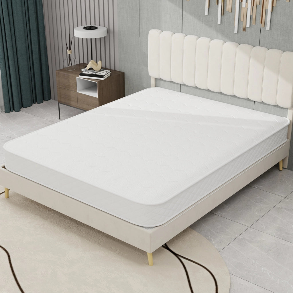 Materasso a molle insacchettate con memory foam e tessuto 3D traspirante; bianco