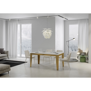 Tavolo allungabile 90x120/224 cm Flame Evolution telaio Oro - Bianco Frassino