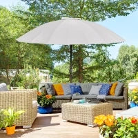 Ombrellone da Giardino e Terrazza 2.5x2.5 m a Manovella con 18 Stecche e Inclinabile, Grigio