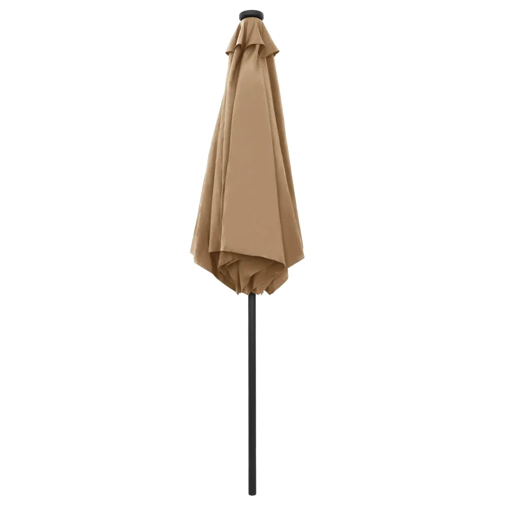 Ombrellone con LED e asta in alluminio 270 cm color tortora 02_0008079