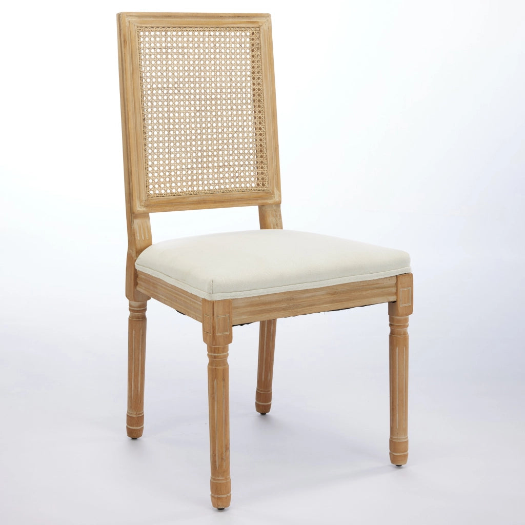 SEDIE Set da 2 pezzi con schienale in rattan intrecciato 98x31x48 cm Beige