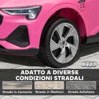 Macchina Elettrica per Bambini 12V con Telecomando, Velocità 3-8km/h, Luci e Musica, Età 3-5 Anni, Rosa
