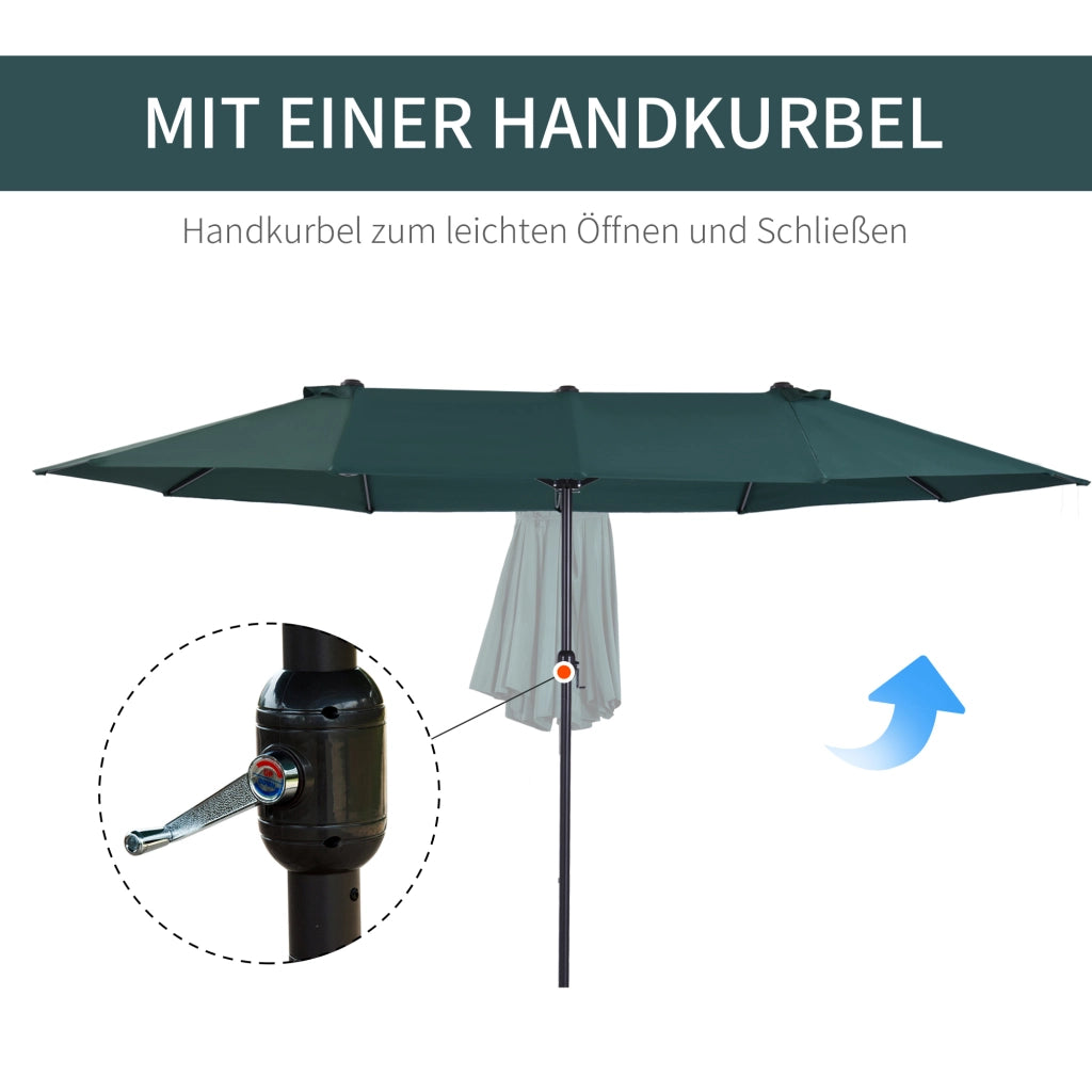 Sonnenschirm da balcone con manovella ¨C zephmum ¨C 455x265 cm, verde scuro