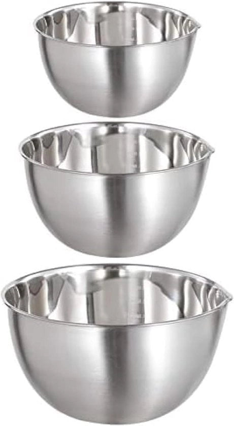 Set di miscelazione in acciaio inossidabile a 3 parti - 15 l/3 l/5 l - idoneo per lavastoviglie