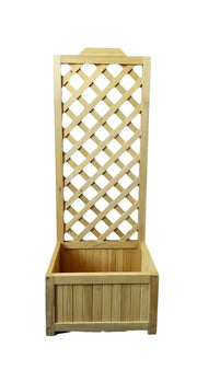 Fioriera da Giardino con Traliccio 45x30x120 cm in Legno Naturale