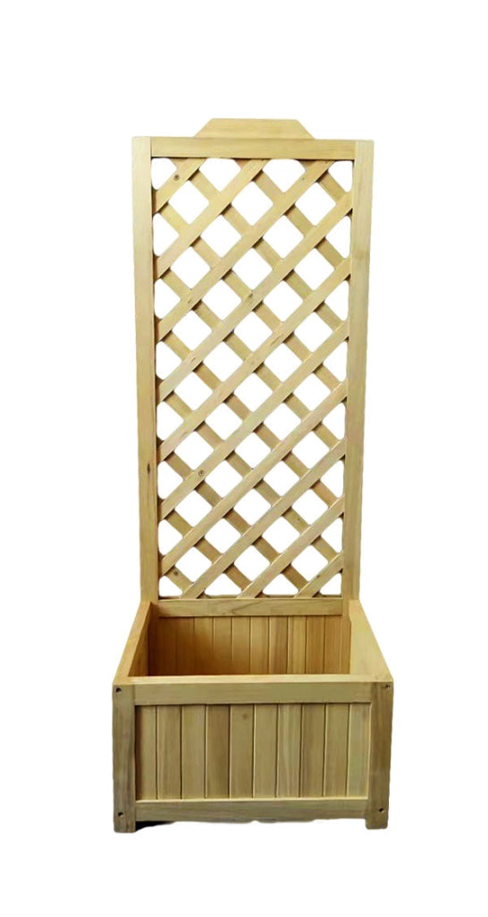 Fioriera da Giardino con Traliccio 45x30x120 cm in Legno Naturale