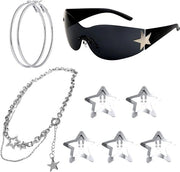 Accessori per Capelli a Stelle nere con Aesthetic Y2k