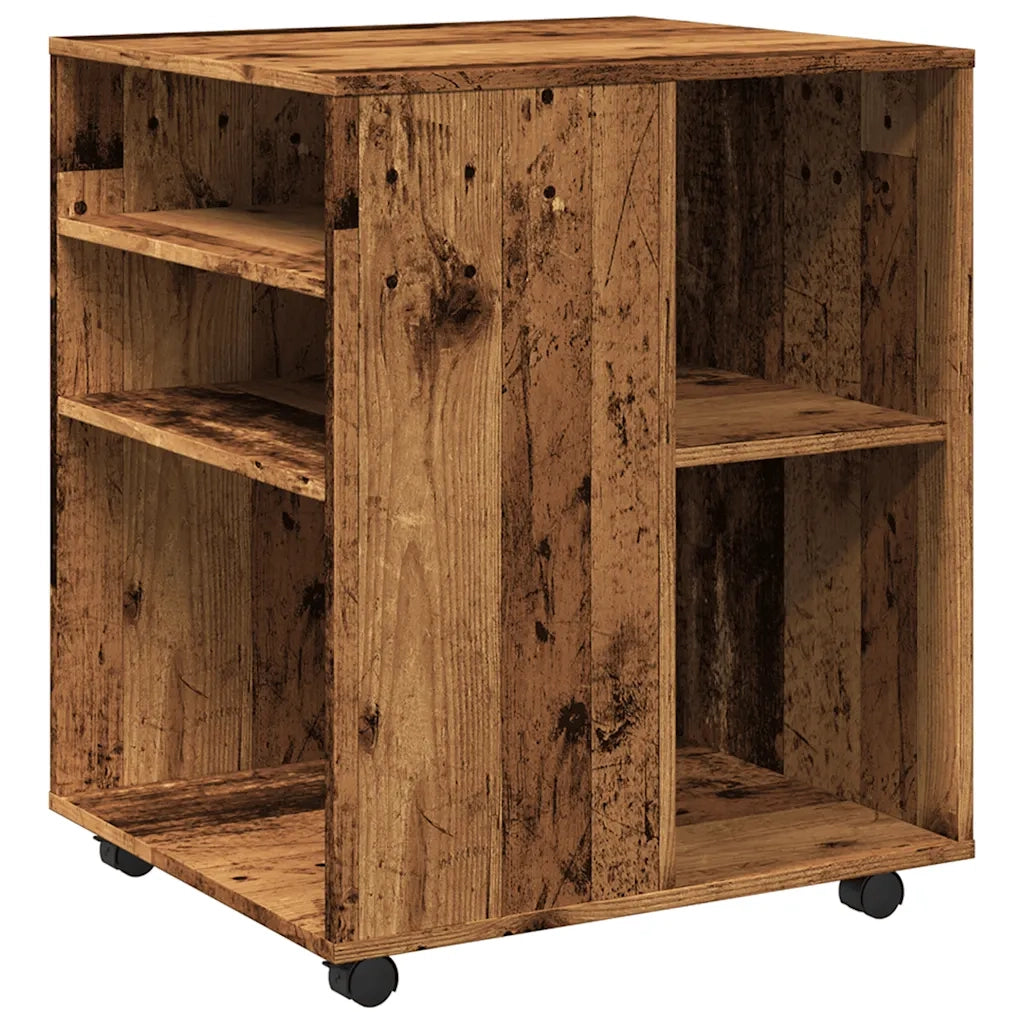 Armadietto con Ruote Legno Antico 60x53x72cm in Truciolato 856658