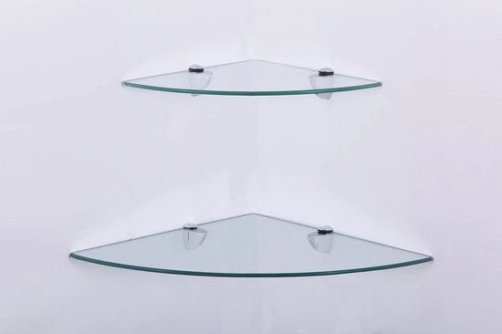 Specchio angolare per bagno - 1 pezzo - Cristallo trasparente - Vetro sicuro - 45 x 45 cm