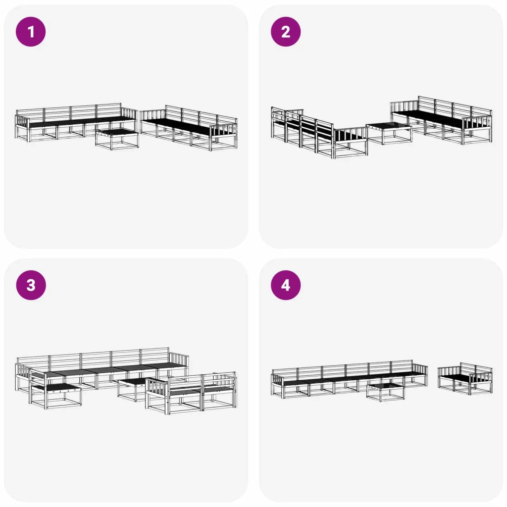 Set di divani da esterno 9 pcs Bianco 79 x 79 x 37 cm 3386228