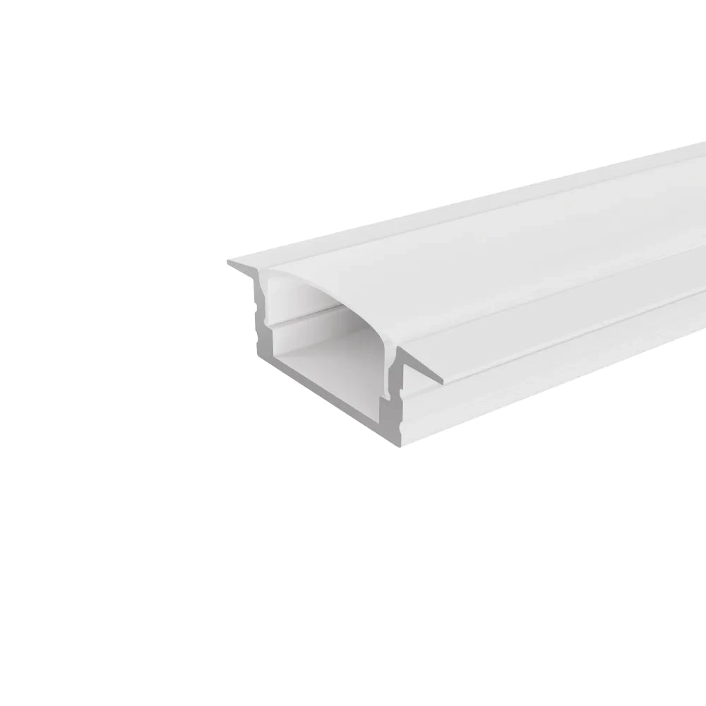 Profilo da incasso in alluminio bianco 2mt per doppia striscia led