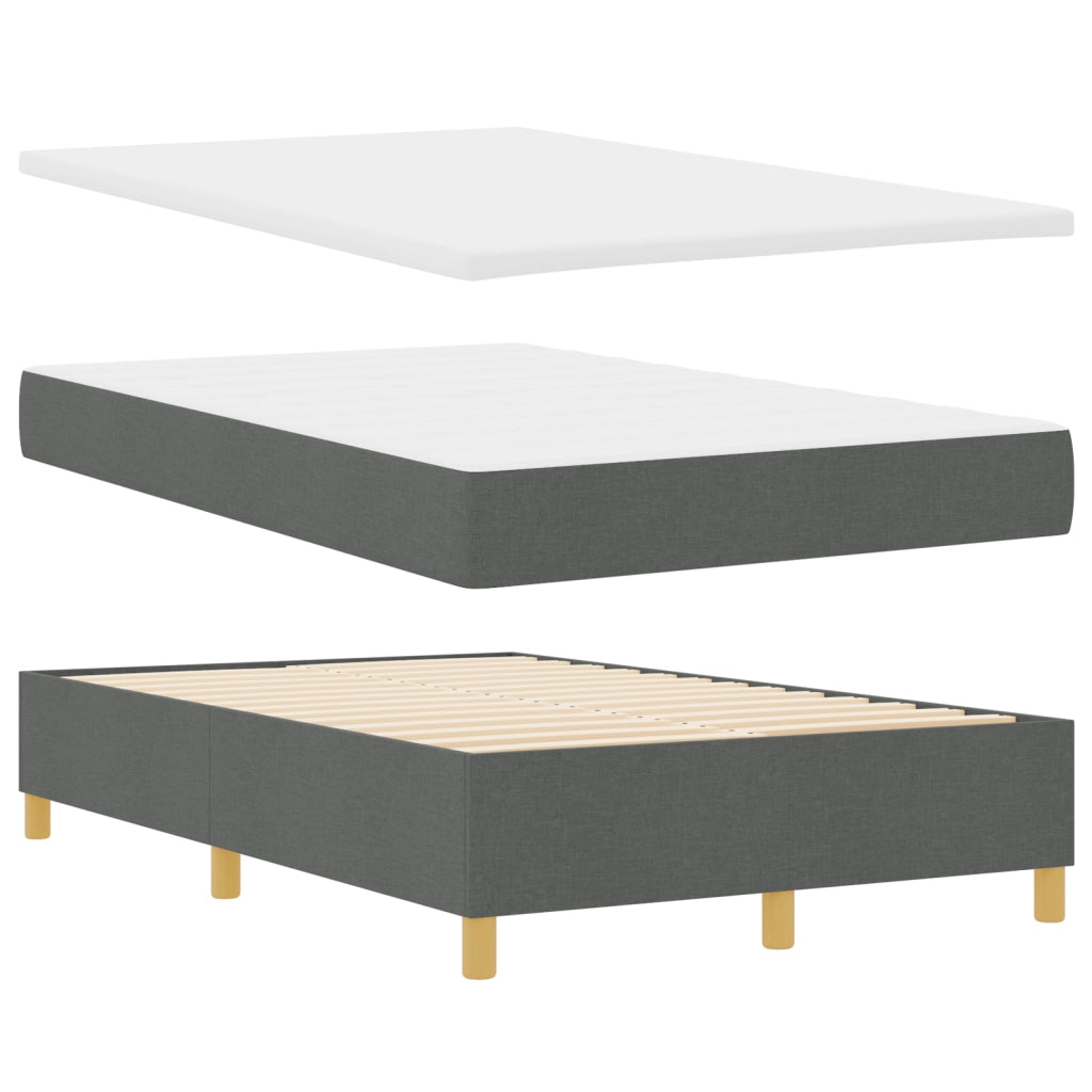 Letto con Box Spring e Materasso & LED Grigio Scuro 120x190 cm Tessuto
