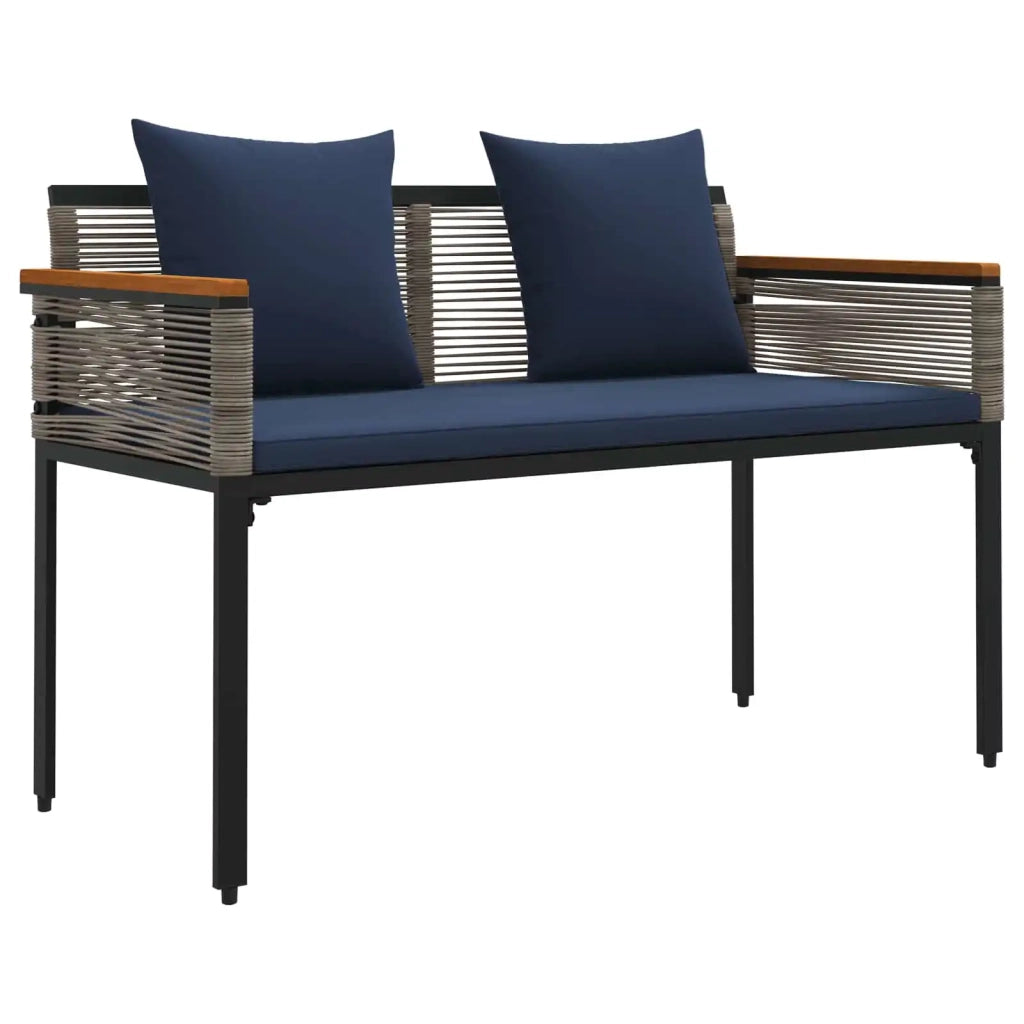 Panchina da esterno Grigio e Blu Navy 117 x 54 x 74.5 cm