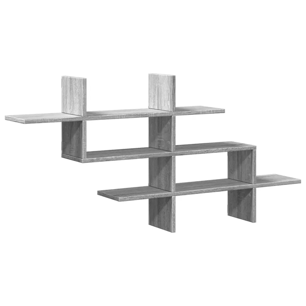 Mensola a Muro Grigio Sonoma 124,5x18x60,5 cm in Truciolato 853268