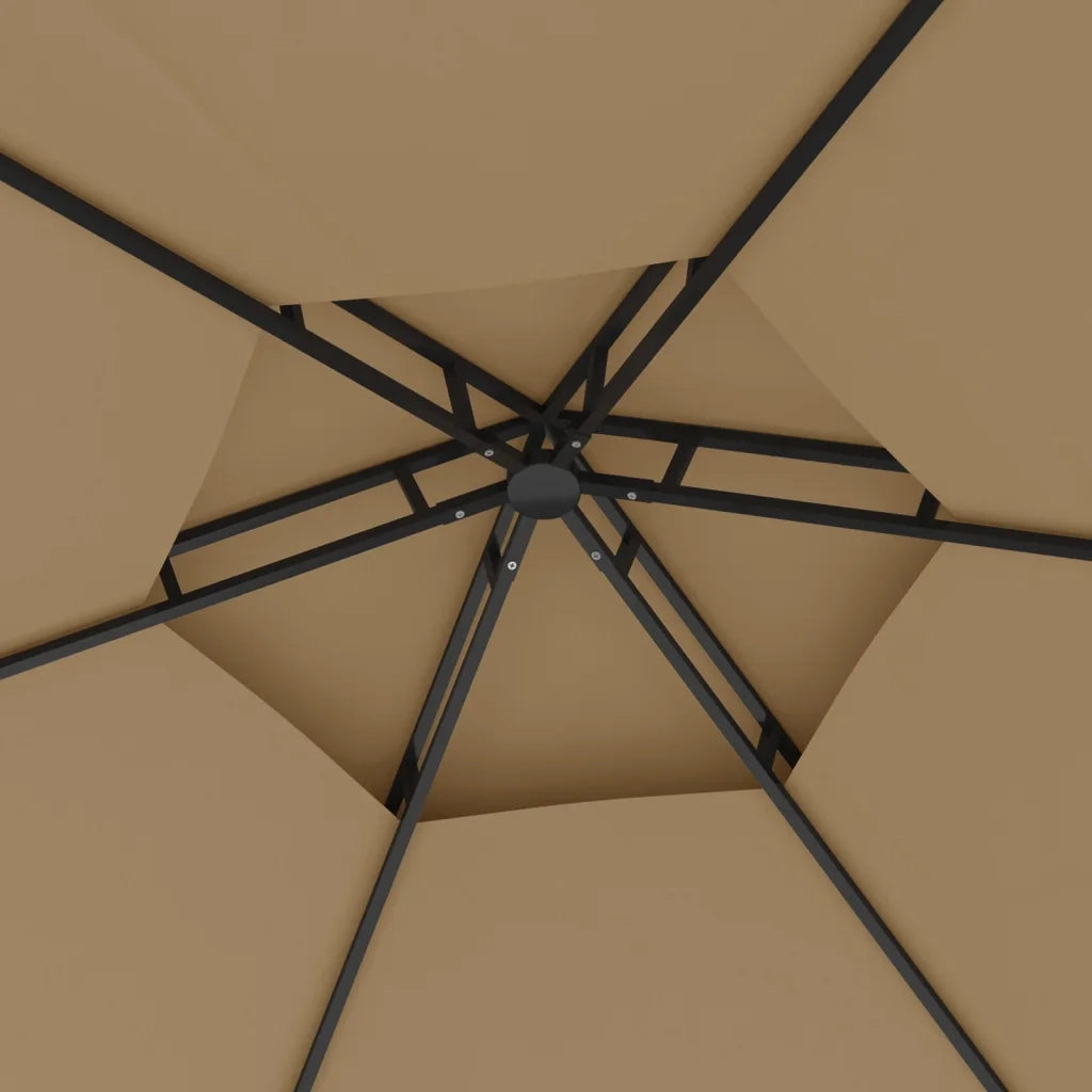 Gazebo | Pergolato con Pareti Laterali 3,1x2,7 m Tortora