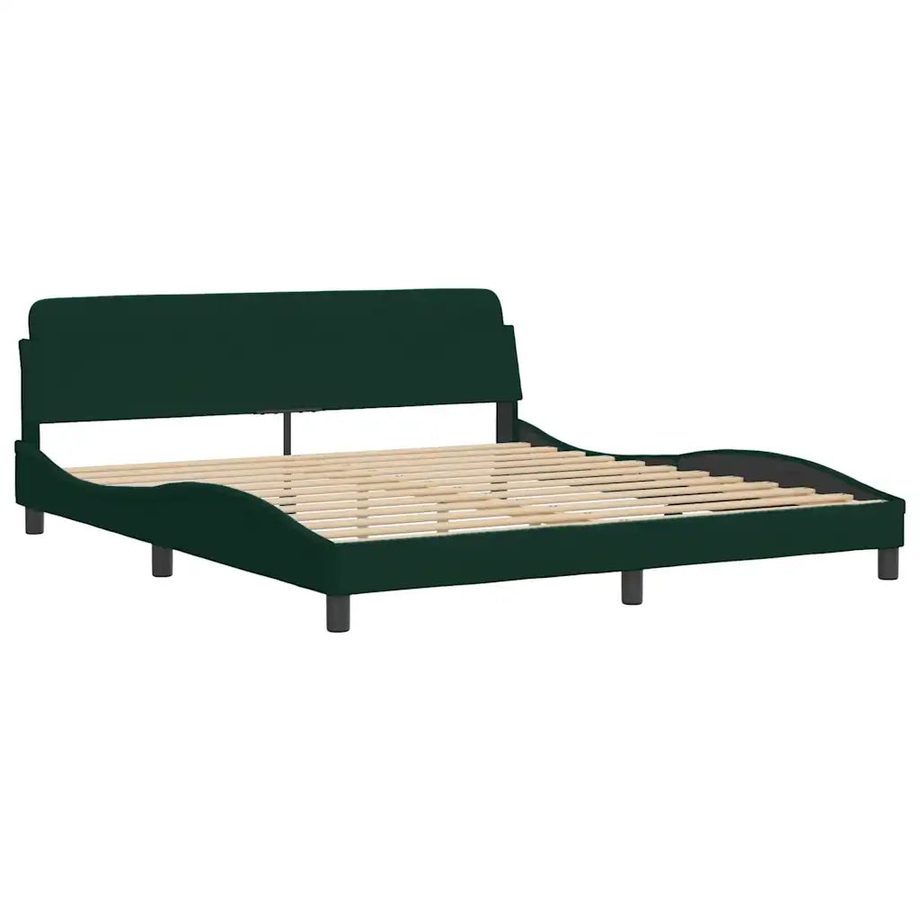 Giroletto senza Materasso Hanko Verde Scuro 180x200 cm in Velluto 3207864