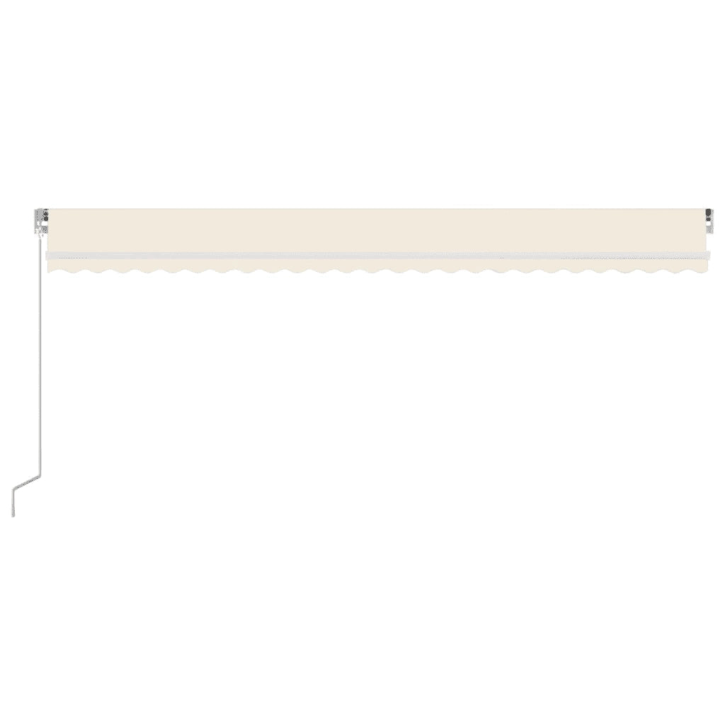 Tenda da Sole Retrattile Manuale con LED 600x350 cm Crema 3069042