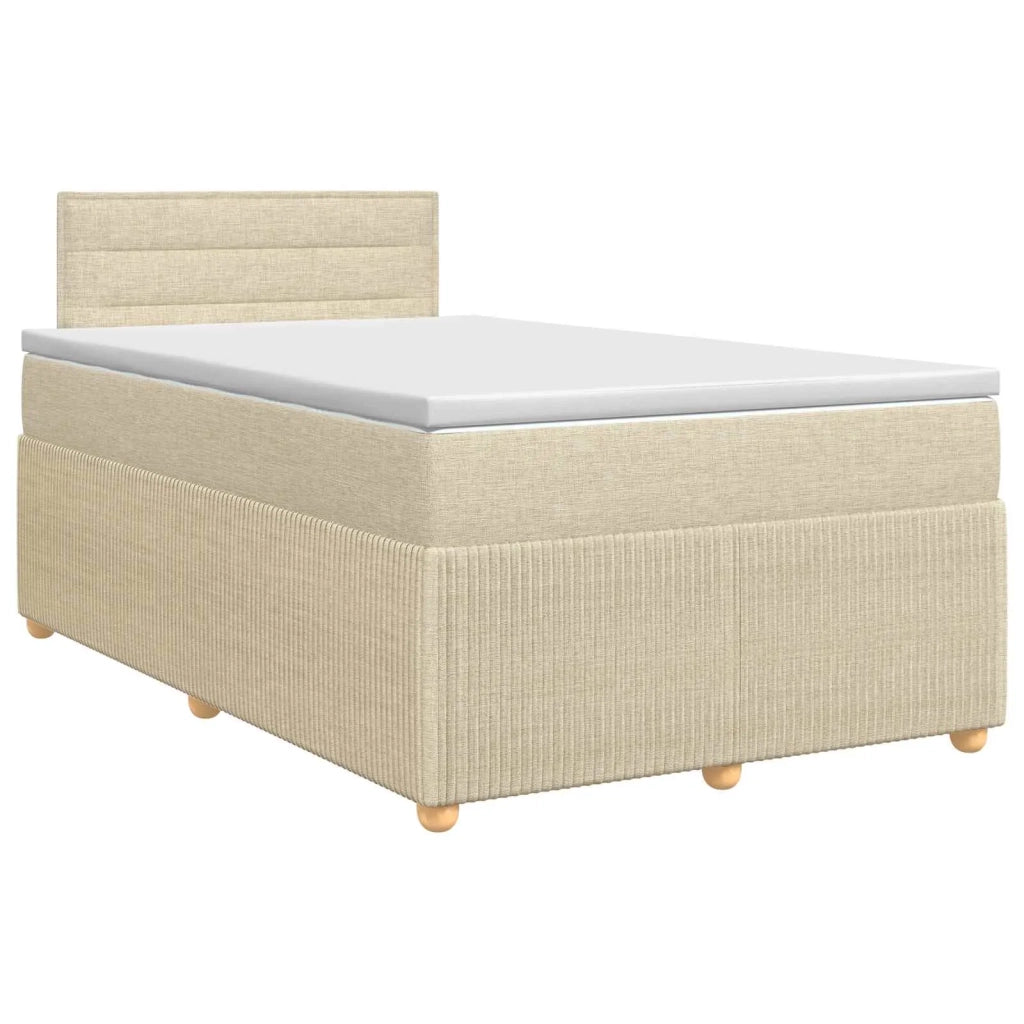 Letto box spring con materasso Crema 120 x 190 cm Tessuto 3451417