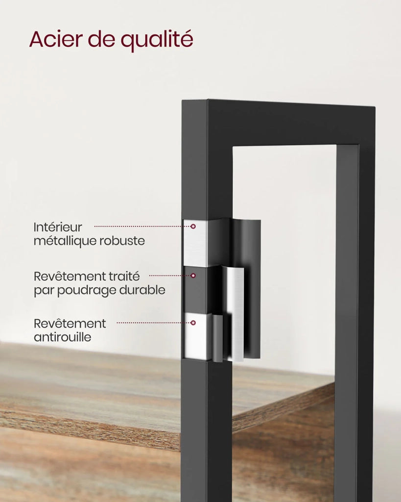 Libreria/mobile contenitore in stile industriale con struttura in metallo e 14 scomparti adatta per soggiorno o ufficio 158 x 24 x 166 cm marrone 12_0004257
