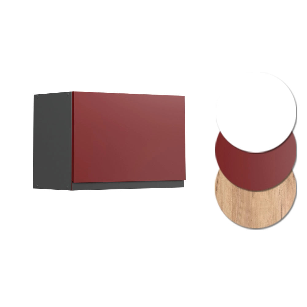 Vicco Pensile da cucina Rosso 60 cm Forma a J, piatta