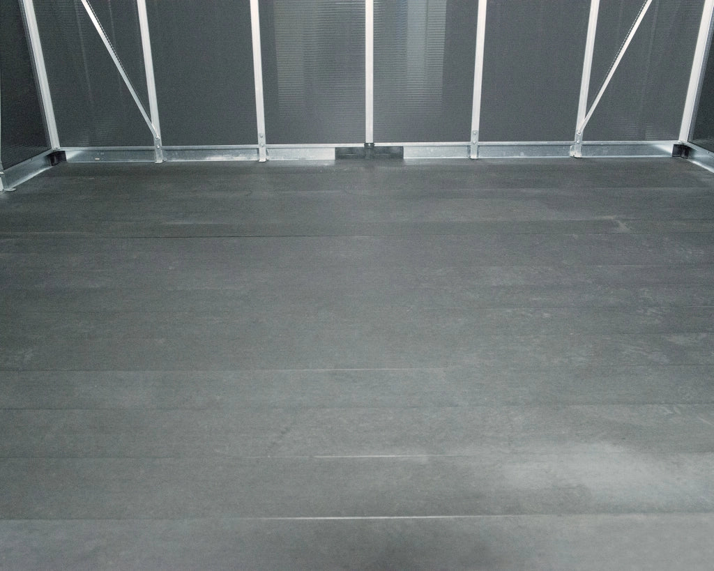 Casetta Da Giardino in Policarbonato Yukon 643X332X252 cm Grigio Pavimento Incluso