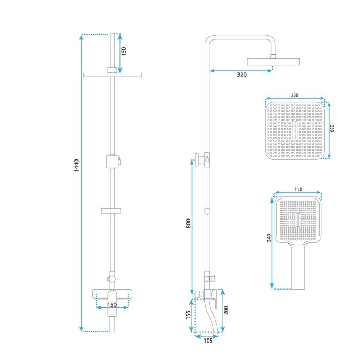 Set Doccia Rea Argus Gold
