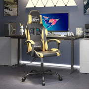 Sedia da Gaming Girevole Nera e Oro in Similpelle 349569