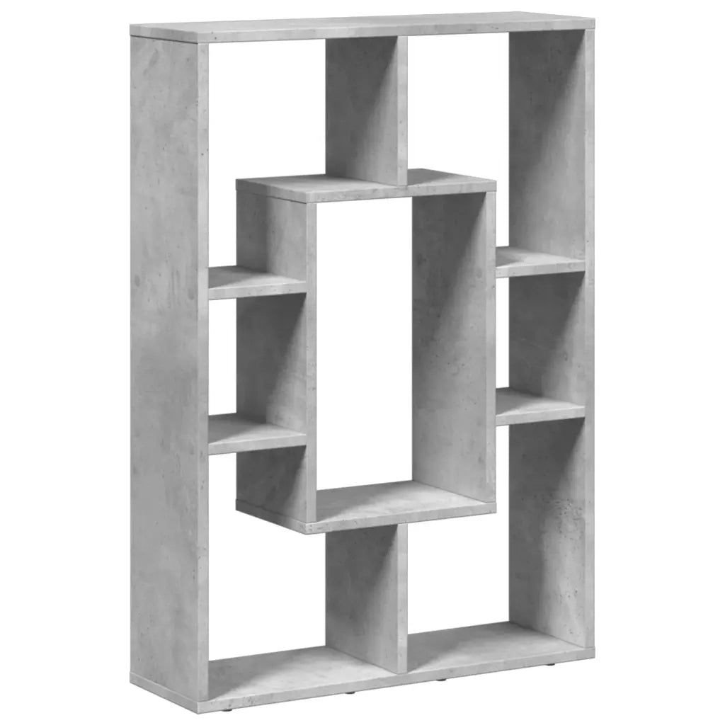 Libreria-Scaffale per Libri-Mobile di Stoccaggio Grigio Cemento 63x20x90 cm in Truciolato