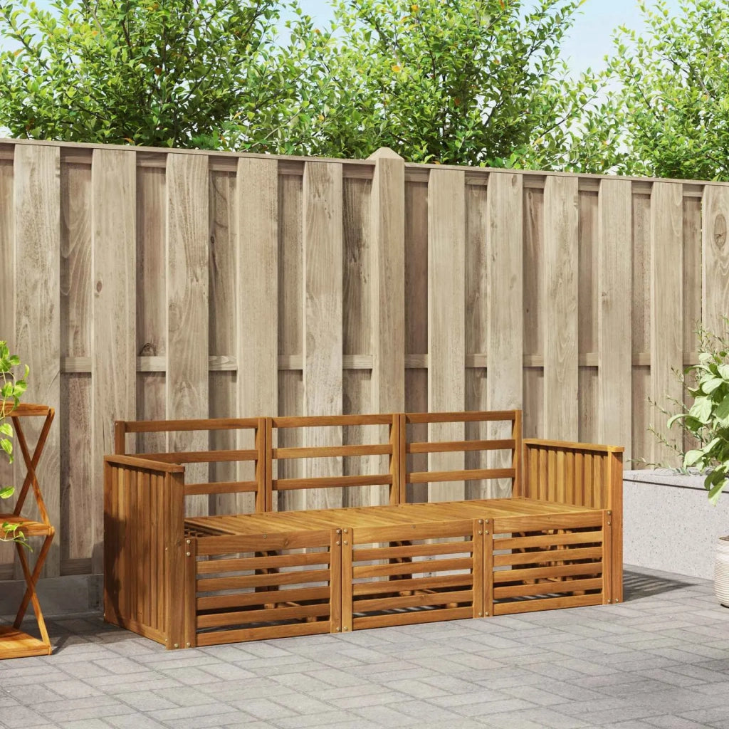Set divani 3 pcs Naturale Legno di Acacia Massello
